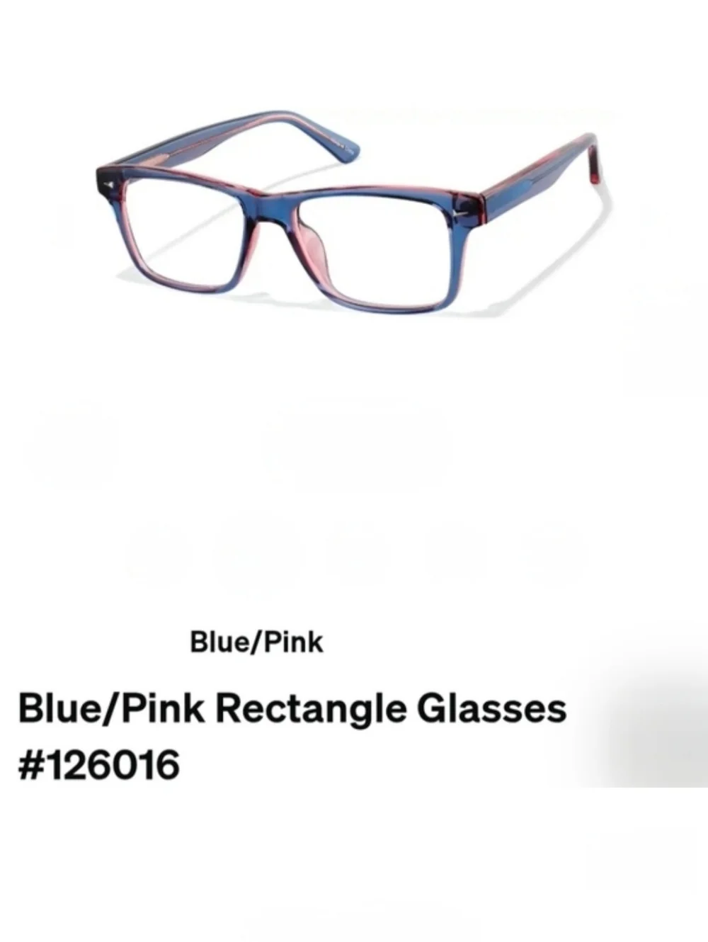 Zenni Optical Rectangle Frames #126016 - Blue & Pink + Case